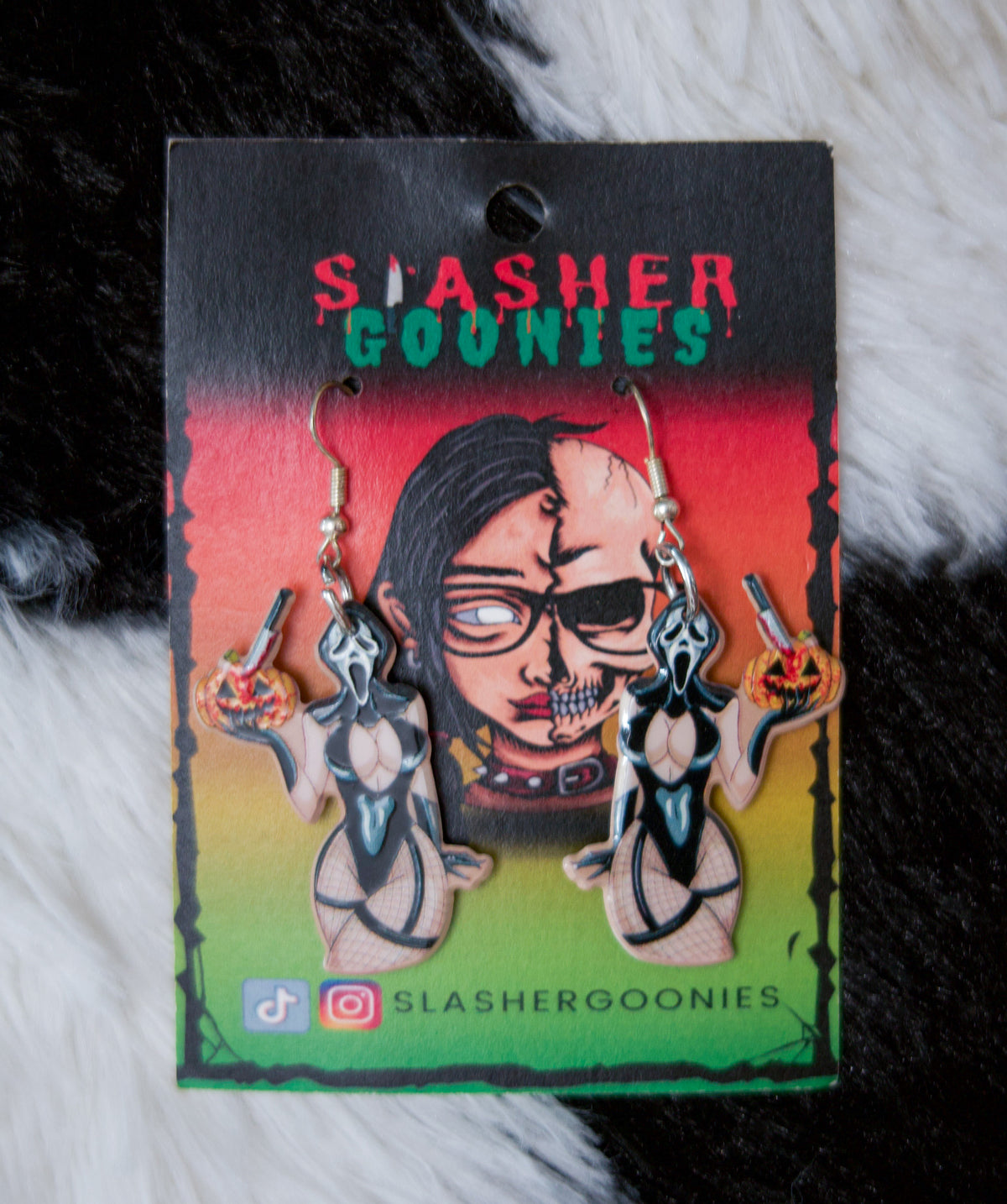 Ghostface Jack-o-lantern Girl Earrings