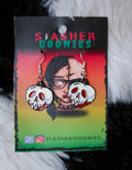 Red Poison Skull Apple Earrings
