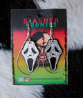 Silver Ghostface Teardrop Earrings