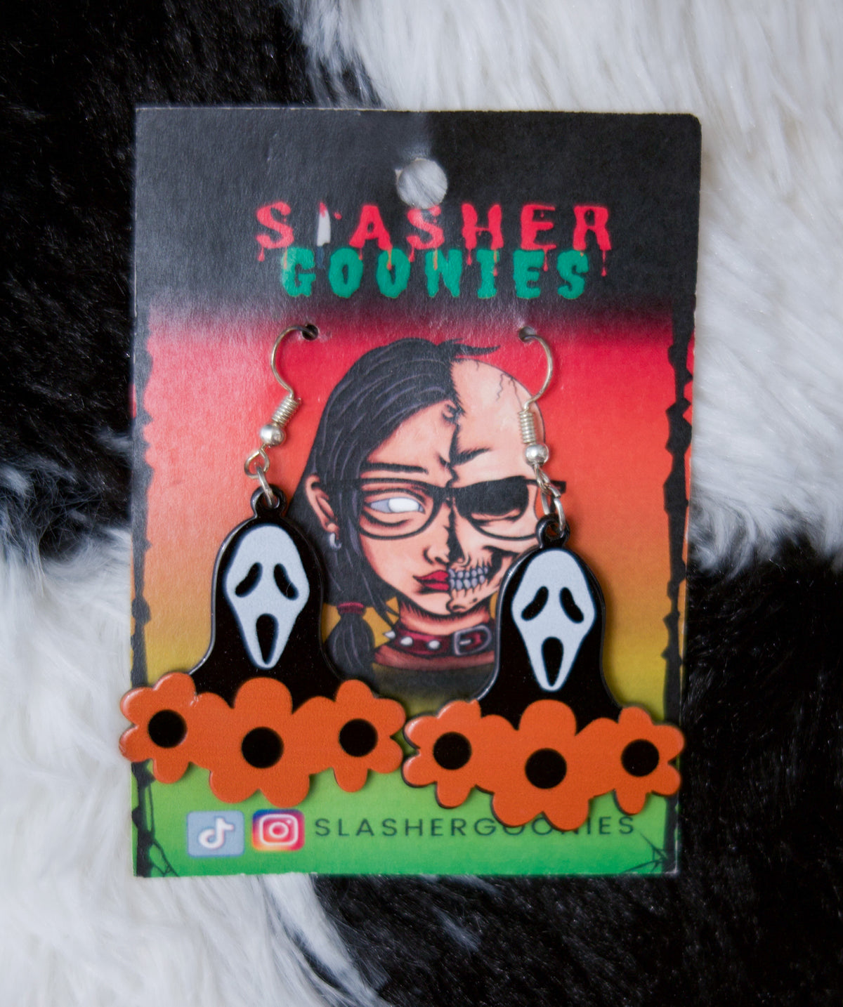 Ghostface Flower Earrings