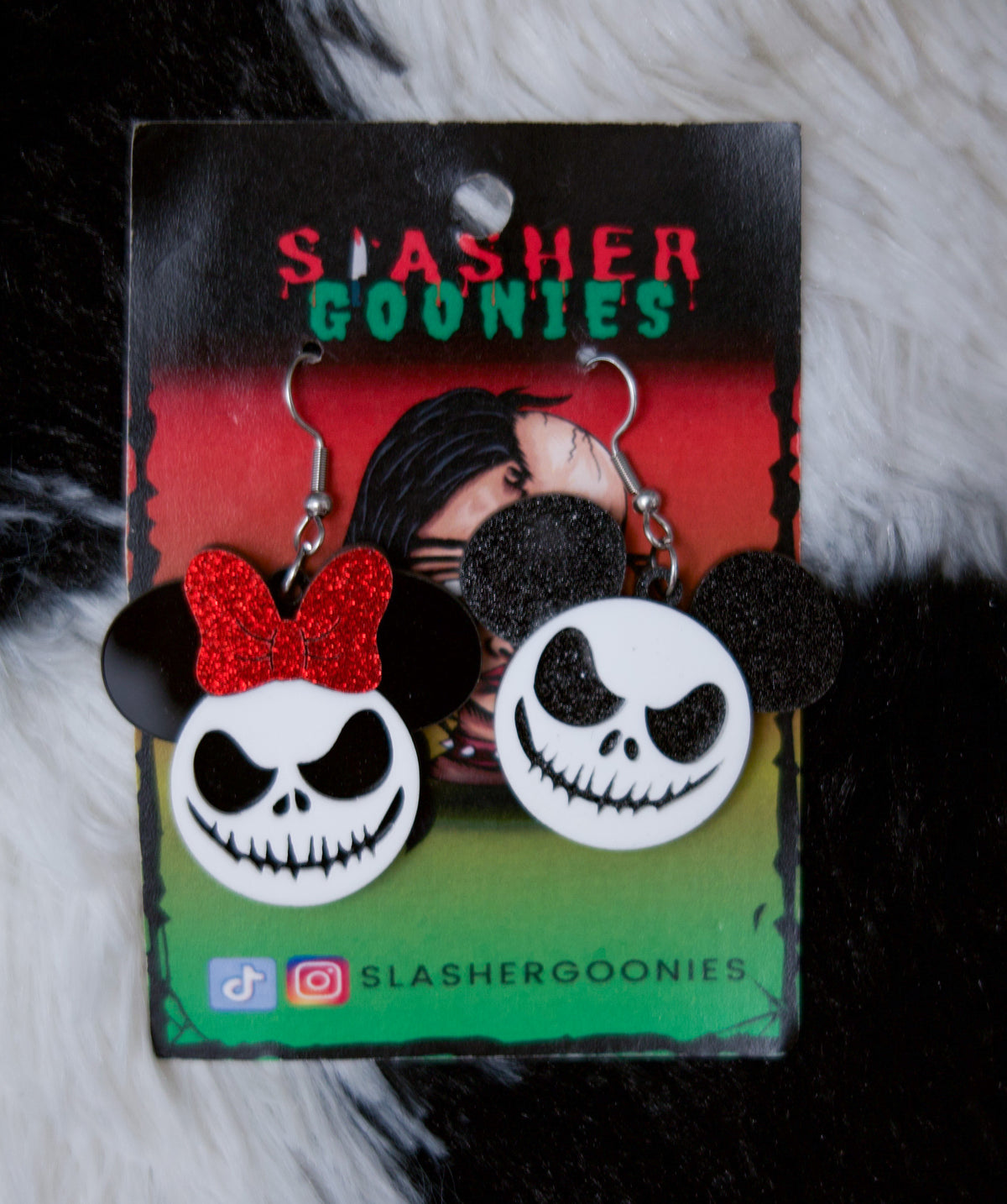 Jack and Sally Nightmare Before Christmas Disney Mickey and Minie Earrings