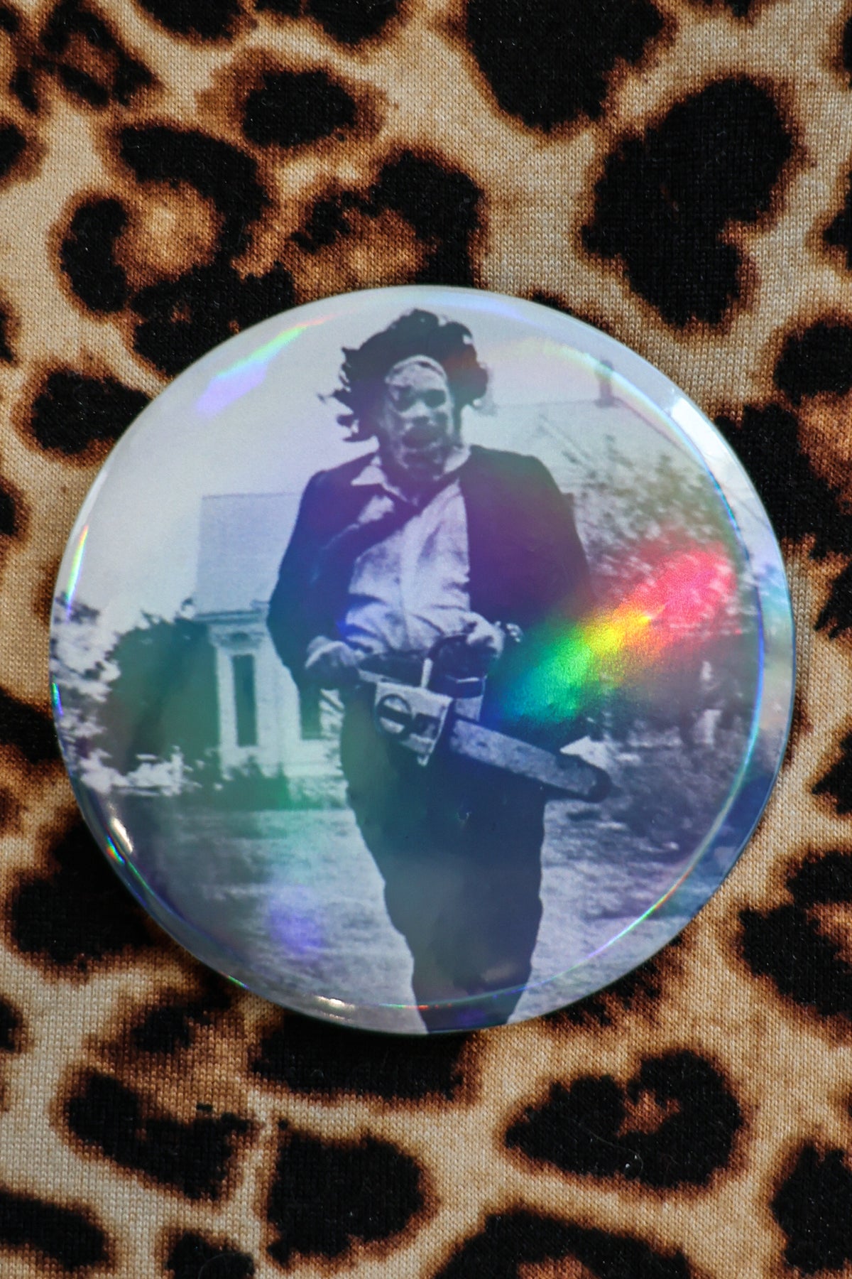 Leatherface Holographic Button